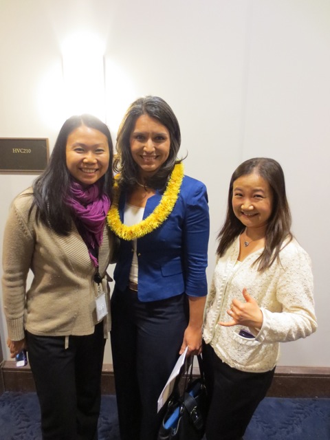 Chrissy Lau and Noriko Sanefuji with Rep Tulsi Gabbard (HI)