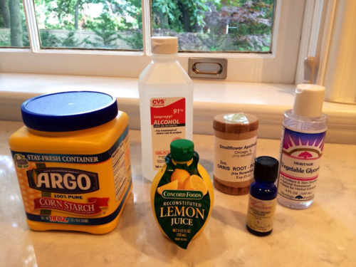 These are the ingredients for a 1903 deodorant recipe!