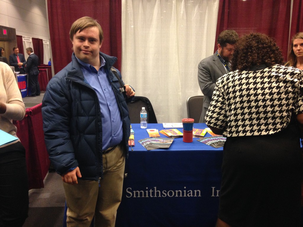 2016 SI Project Search intern, Adrian Forsythe, at the SI booth.