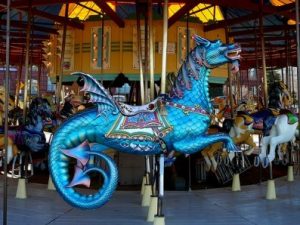 One of the many special made carousel animals